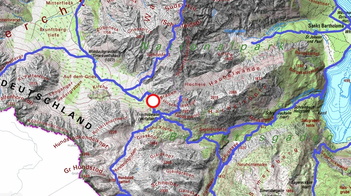 Karte Felssturz Trischübel | © NPV Berchtesgaden